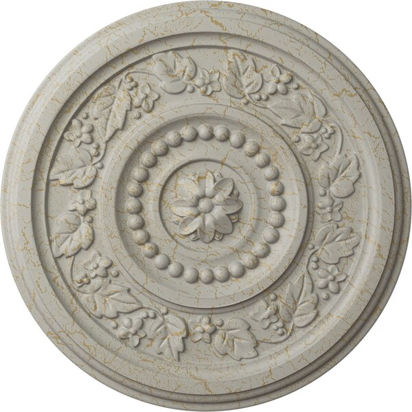 Ekena Millwork Marseille Ceiling Medallion (Fits Canopies up to 4 1/4"), 16 1/8"OD x 5/8"P, Pot of Cream Crackle CM16MAPCC - main